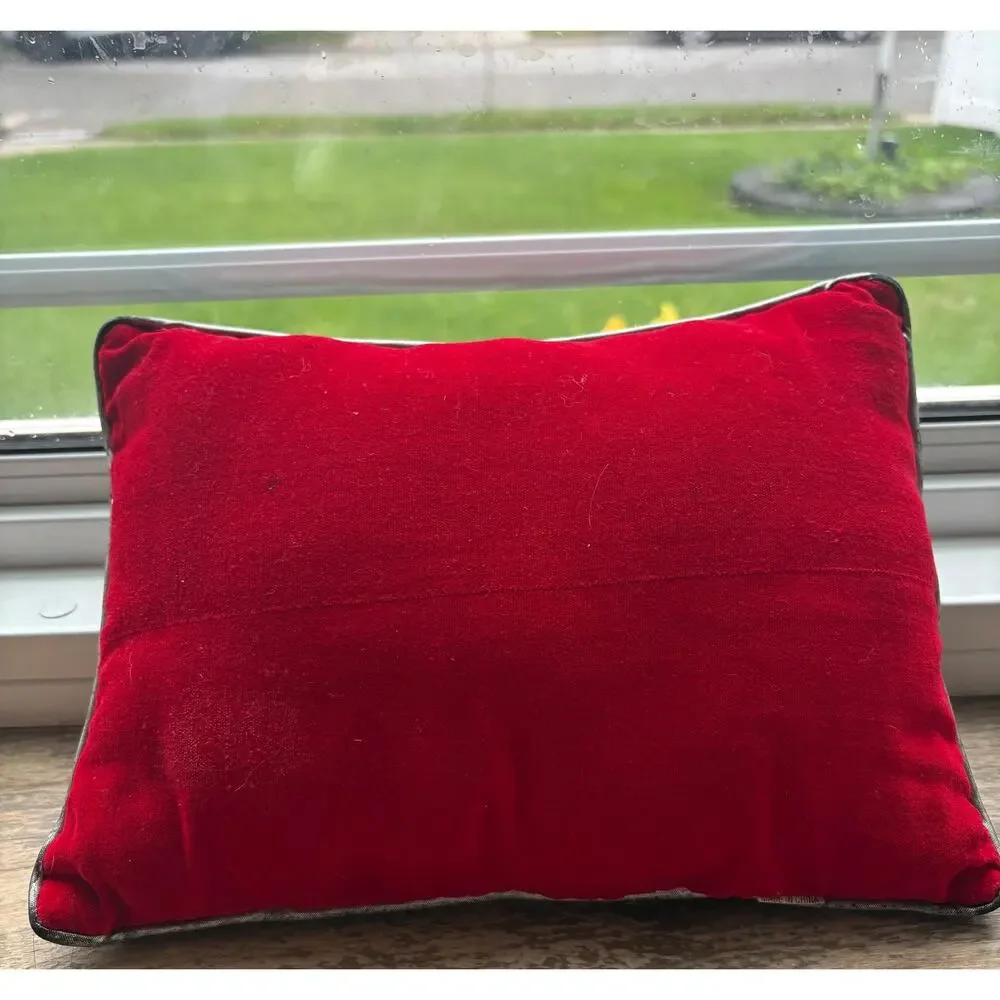 Vintage Needlepoint Christmas Pillow—Mid Century—Angel Holiday Decor